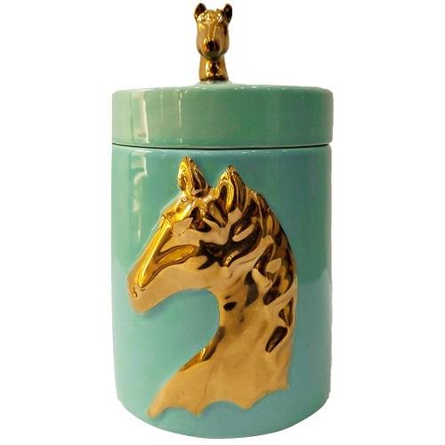 Ceramic Vase with Cover Height 15cm Light Green Model No.MK554-40