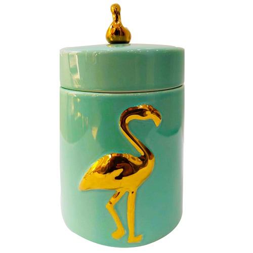 Ceramic Vase with Cover Height 15cm Light Green Model No.MK554-41