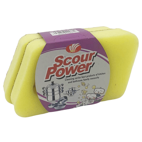 Scour Power Sponge Scrub Household Utensils 2Pcs Model No.CG000048