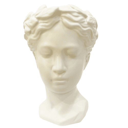Greek Young Man Face Shape Ceramic Vase Medium White Size Model No.MK186-21