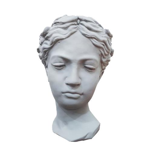 Greek Young Man Face Shape Ceramic Vase Medium Size Gray Model No.MK186-7A