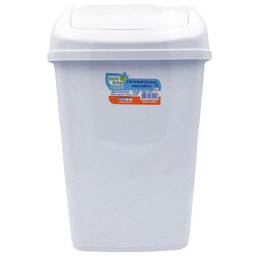 Poly Time Plastic Waste Bin 20Ltr White Model No.E-243