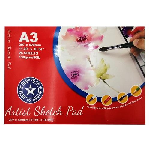 Blue Star Artist Sketch Pad Size A3