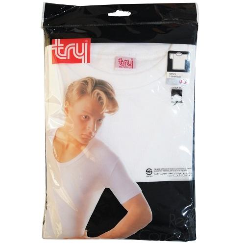 Try Men’s T Shirt Half Sleeve High Neck White