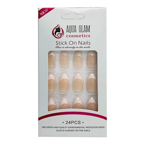 Aqua Glam Cosmetics Stick on Nails 24Pcs Model No.F6