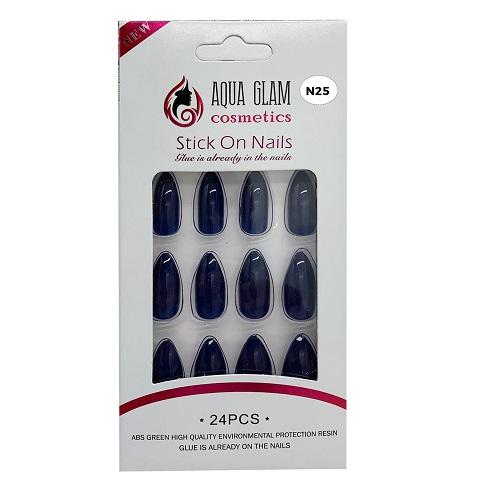 Aqua Glam Cosmetics Stick On Nails 24Pcs Model No.N25