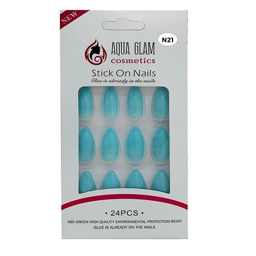 Aqua Glam Cosmetics Stick on Nails 24Pcs Model No.N21