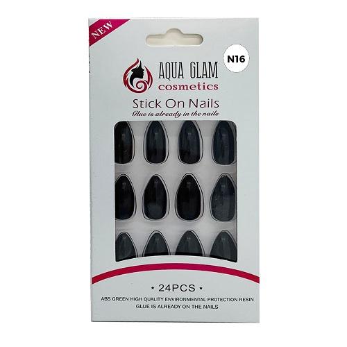 Aqua Glam Cosmetics Stick on Nails 24Pcs Model No.N16
