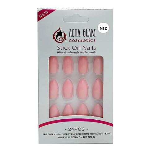 Aqua Glam Cosmetics Stick on Nails 24Pcs Model No.N12