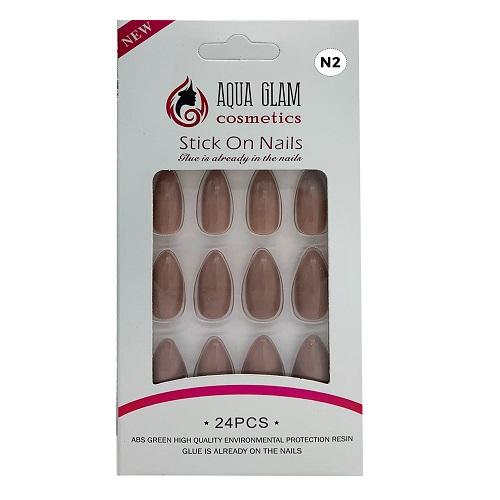 Aqua Glam Cosmetics Stick on Nails 24Pcs Model No.N2