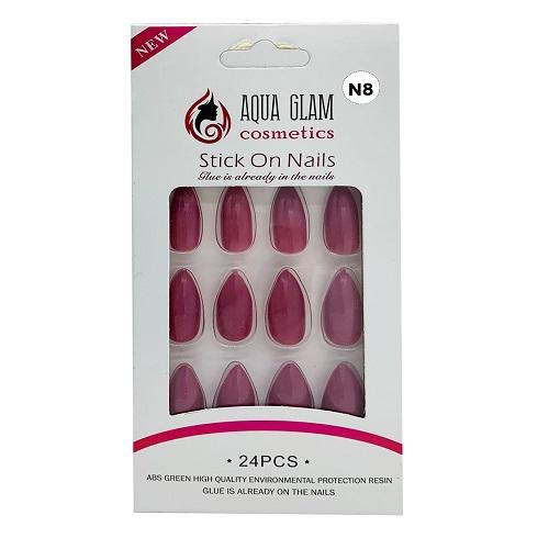 Aqua Glam Cosmetics Stick on Nails 24Pcs Model No.N8