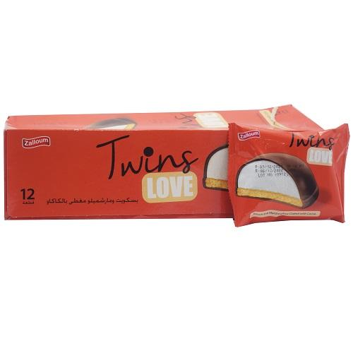 Twins Love Biscuit and Marshmallow Coated with Cocoa 30g 12Pcs