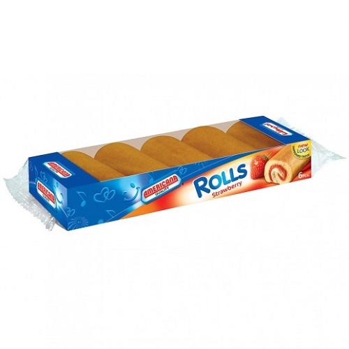 Americana Mini Strawberry Rolls 25g 6Pcs