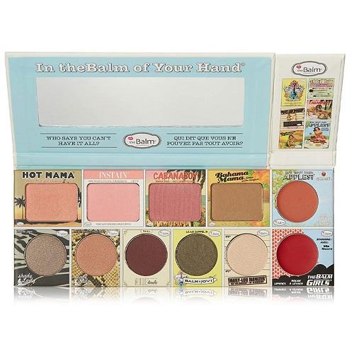 The Balm in the Balm of Your Hand Palette of Eye Shadows Blushes and Lipsticks