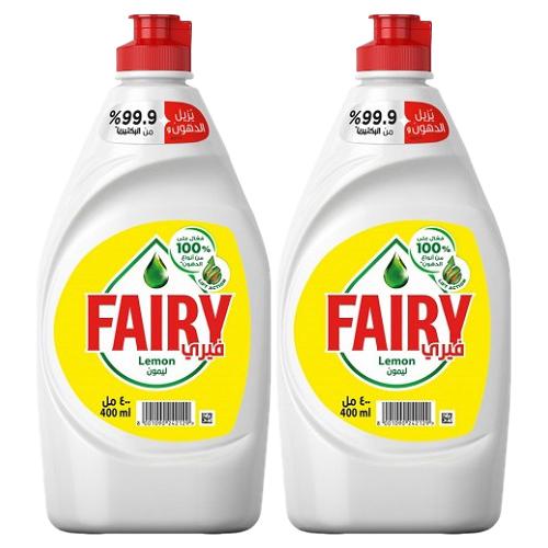 Fairy Lemon Dishwashing Liquid 400ml 2Pcs