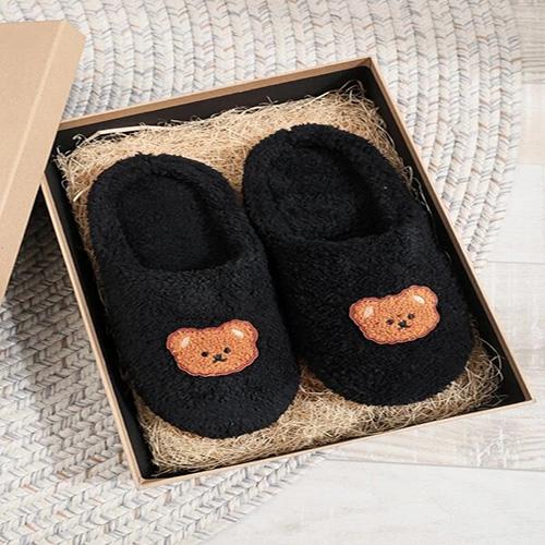 Black Bedroom House shoes Teddy Bear From 37 To 38