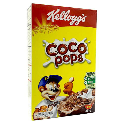 Kellogg's Coco Pops Toasted Rice Cereal Flakes with Chocolate 480g