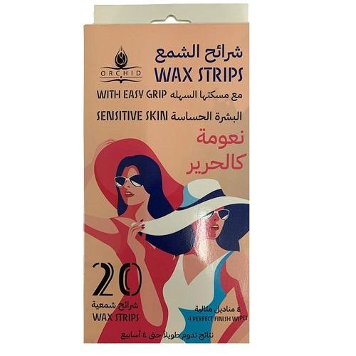 Orchid Wax Strips with Easy Grip for Sensitive Skin 20Pcs