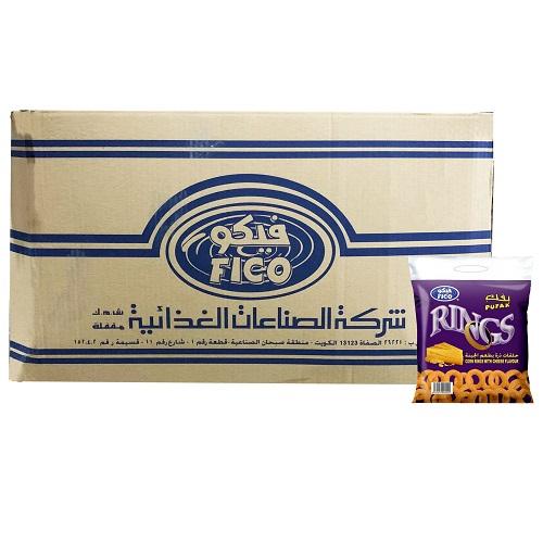 فيكو بفك رينجز حلقات ذرة بطعم الجبنة 22جم 20حبة 5باكيت 1كرتون