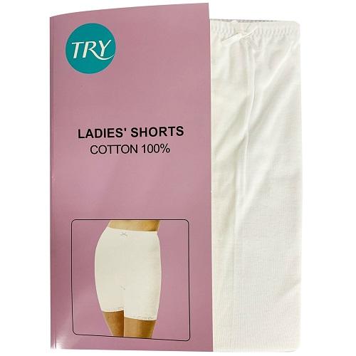 Try Short Ladies’ Underwear White Cotton 100%