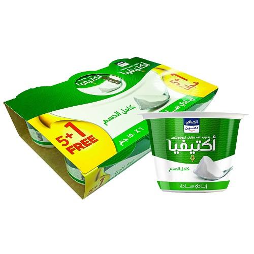  اكتيفيا زبادي سادة كامل الدسم 150جم 6حبة