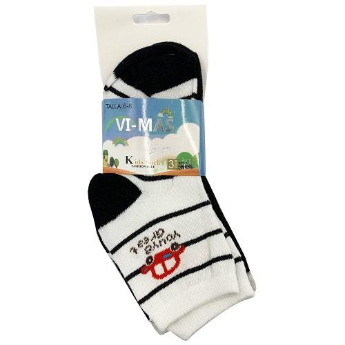 Socks Boys Different Colors Size.6-8 3Pcs