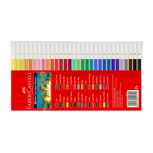 Faber Castell Fibre Tip Colour Markers 30Colours
