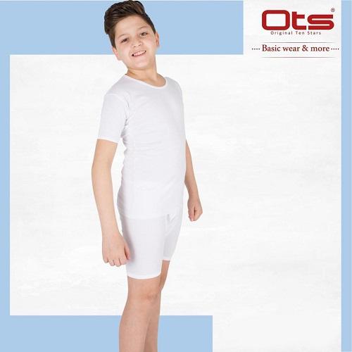Ots Children’s T Shirts and Half Pants White Set