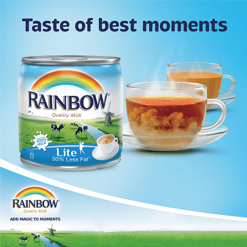 Rainbow Evaporated Milk Low Fat 170g