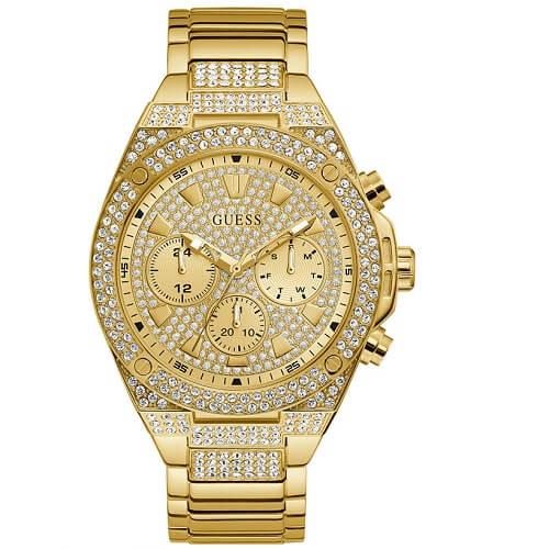 Guess Metallic Round Analog Pegasus Watch Gold Model No.GW0059G2