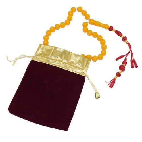 Turkish Amber Dirt Stone Rosary Orange