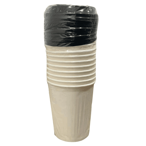 Fotouh Al Kuwait Thermal Paper Cups With Lid 12Oz 10Pcs