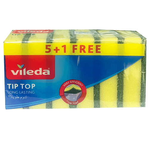 Vileda Tip Top Dish Washing Scourer 5+1Pcs Free