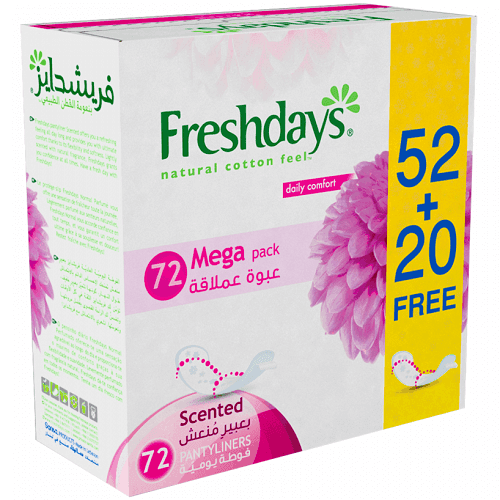 Freshdays Pantly Liners Scented 52+20Pads Free