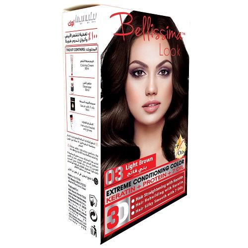 Bellissima Look Extreme Conditioning Color with Keratin Protein and 7Oils Light Brown 50ml No.03