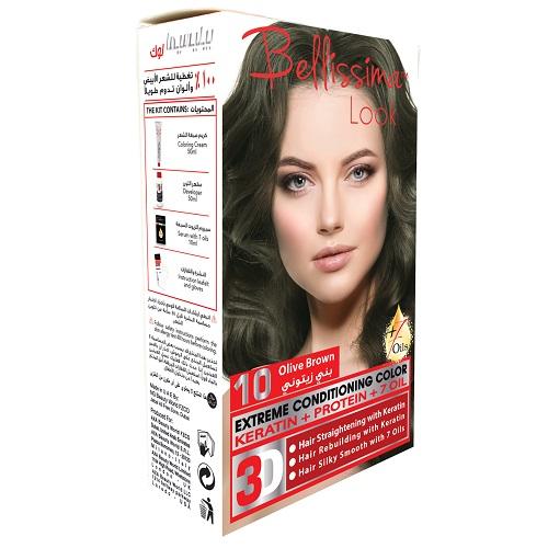 Bellissima Look Extreme Conditioning Color with Keratin Protein and 7Oils Olive Brown 50ml No.10