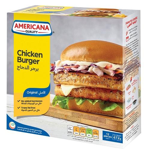 Americana Chicken Burger 12Pcs 672g