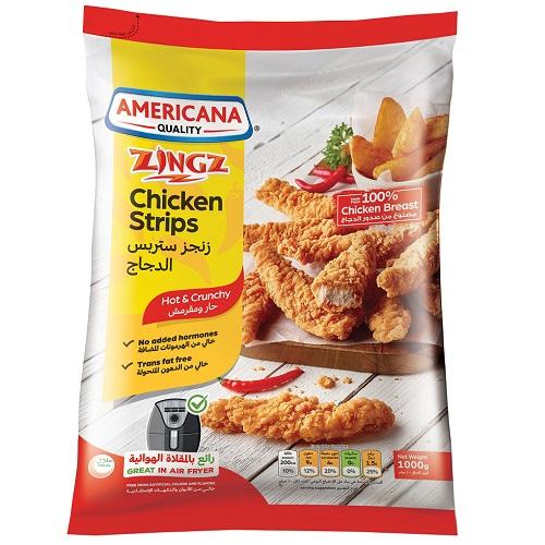 Americana Hot Zingz Chicken Strips 1000g