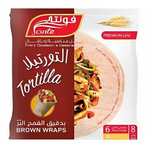 Fonte Flour Brown Tortilla Wraps 6Pcs 250g