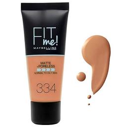 Maybelline Fit Me Foundation Matte and Poreless Warm Tan No.334