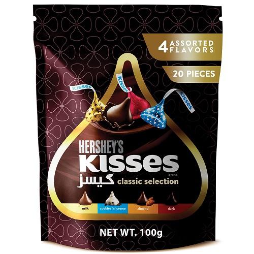 هيرشيز كيسز تشكيلة شوكولاتة كلاسيك 4نكهات مختلفة 100جم