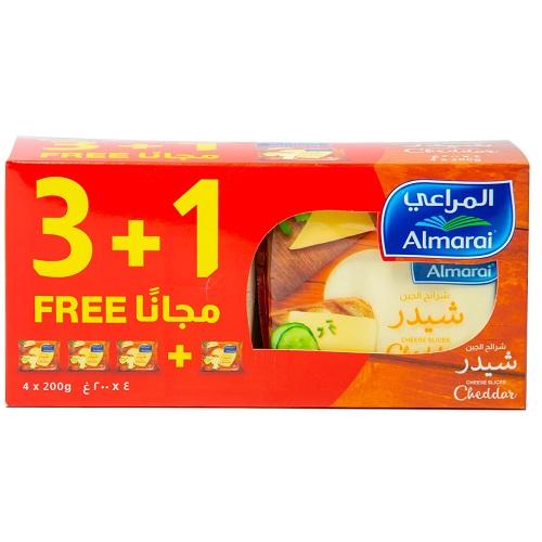 Almarai Cheddar Cheese Slices 10Slices 200g 3+1Free