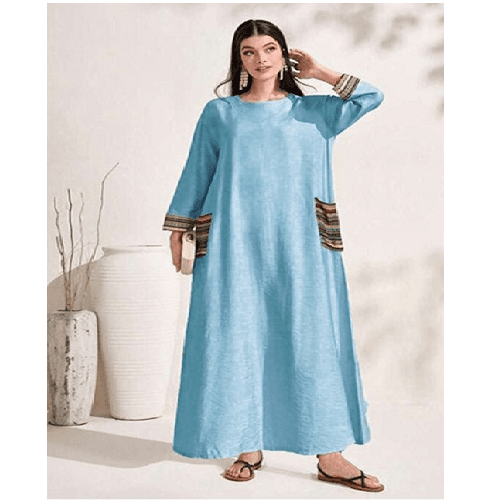 دراعة ازرق جيب مزدوج