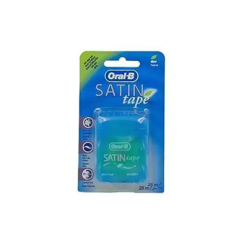 Oral B Satin Tape Waxed Floss for Effective Cleaning the Interdental Spaces Between Your Teeth with Mint 25m