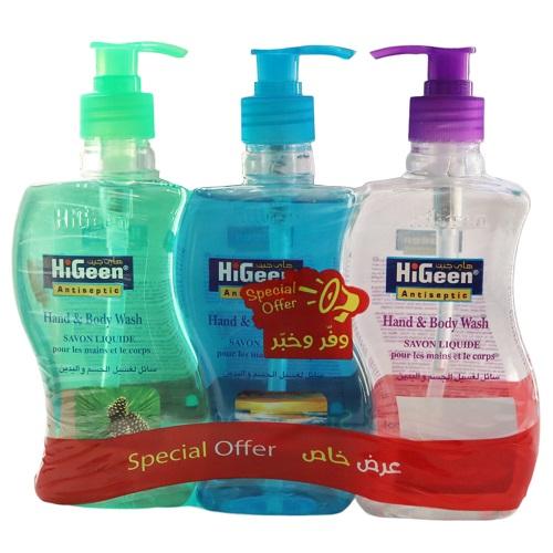 Higeen Hand & Body Wash Different Odors 500ml 3Pcs
