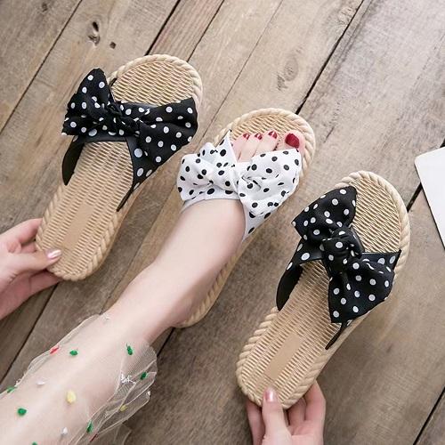 Dotty Chic Monochrome Slippers