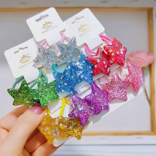 Glittery Star Hair Ties