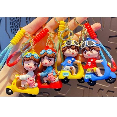 Rolling Romance Couple Keychains