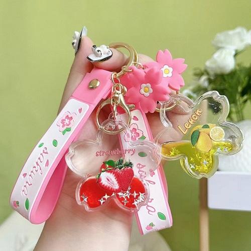 Crystal Blossom Liquid Elegance Keychain