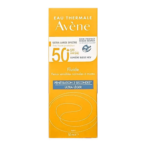 Avene Fluid Sunscreen SPF 50+ to Protect the Skin from UV Rays and Premature Aging 50ml